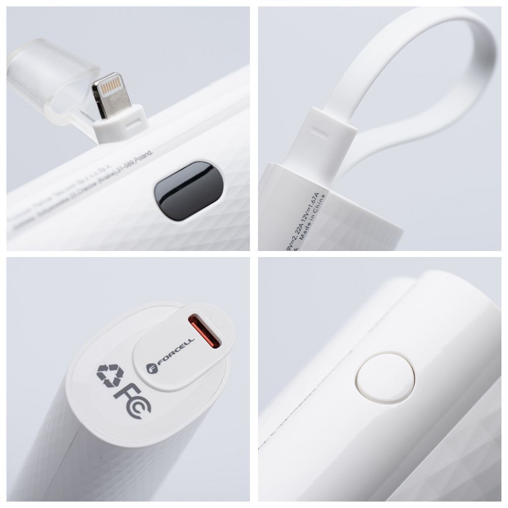 Powerbank Power Plug F5K3 PD 20W 5000 mAh mit integriertem Lightning-Anschluss
