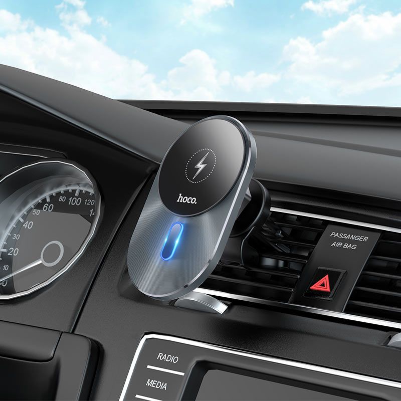 Kühlergrill-Induktions-Autohalter kompatibel mit MagSafe 15W CA91 grau