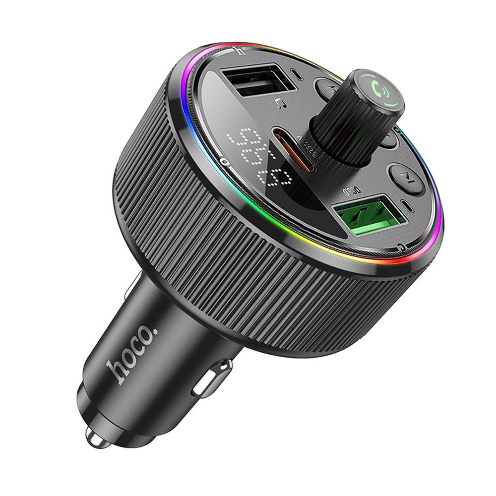 HOCO Auto-Transmitter FM Bluetooth 2 x USB A + Typ C PD QC3.0 30W E82 Schwarz