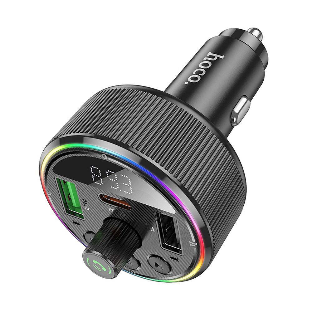 HOCO Auto-Transmitter FM Bluetooth 2 x USB A + Typ C PD QC3.0 30W E82 Schwarz