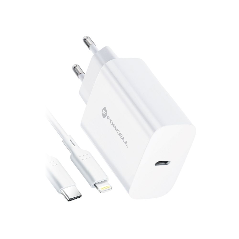 USB-C QC4.0 PD 3A 20W Handy-Wandladegerät + USB-C-auf-Lightning-Kabel TFK-TC-20WPD Weiß
