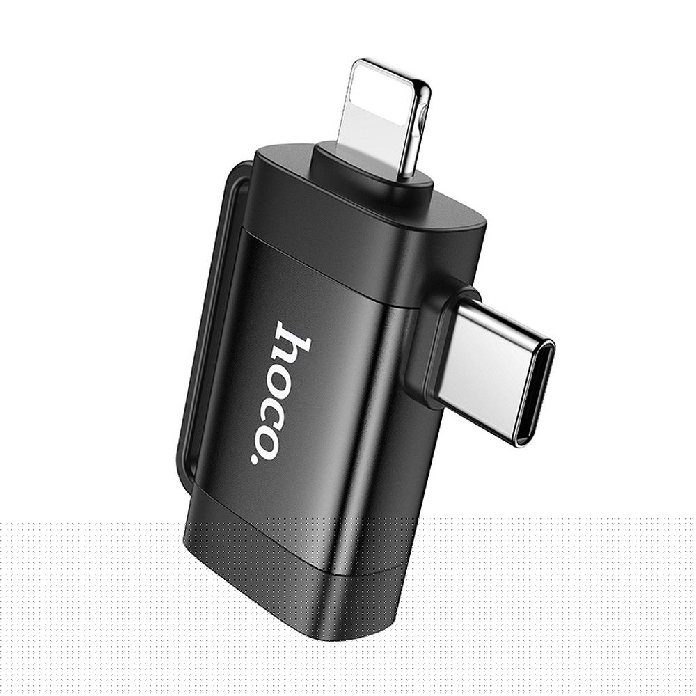 OTG 2-in-1 Adapter Typ C (Stecker) / Lightning (Stecker) auf USB A (Buchse) UA31F schwarz