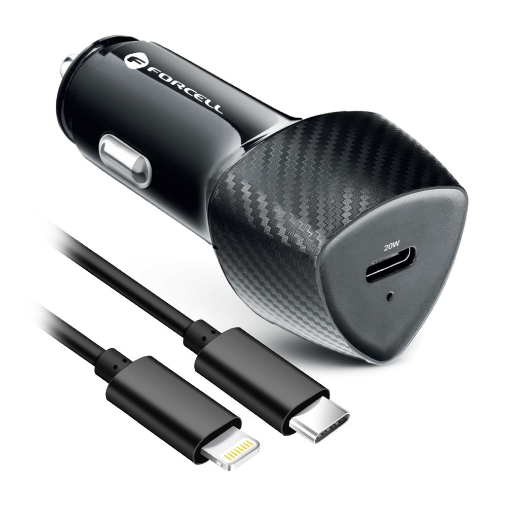 Autoladegerät Typ C 3.0 PD20W CC50-1C (Total 20W) + Kabel für Apple Lightning 8-pin PD20W