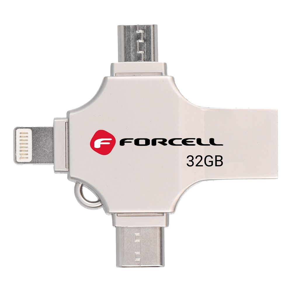 USB-Stick mit USB 3.2 Gen 1 32GB  (USB-A/USB-C/Lightning/Micro-USB)