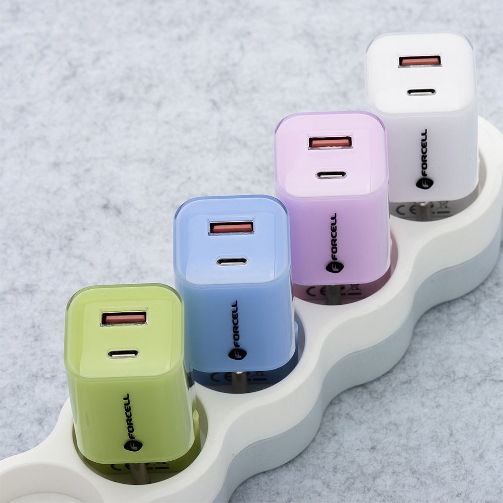  GaN III Kristallfarbenes USB-C + USB-A QC4.0 PD 33W Handy-Ladegerät + USB-C-zu-USB-C-Kabel VT-41 Grün 0INT