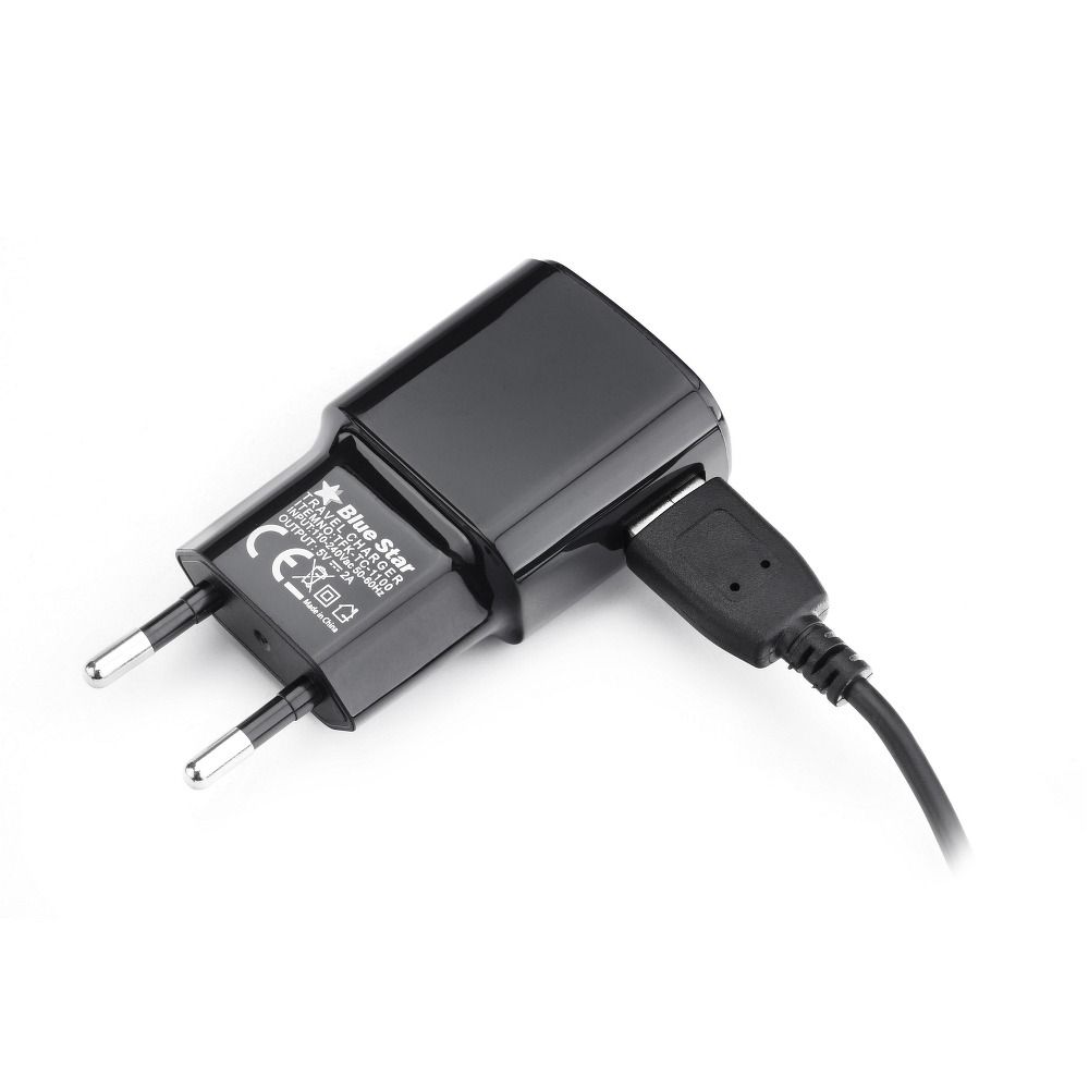 USB-A 2A 10W Handy-Wandladegerät + USB-A-auf-Micro-USB-Kabel TFK-TC-1100B Schwarz