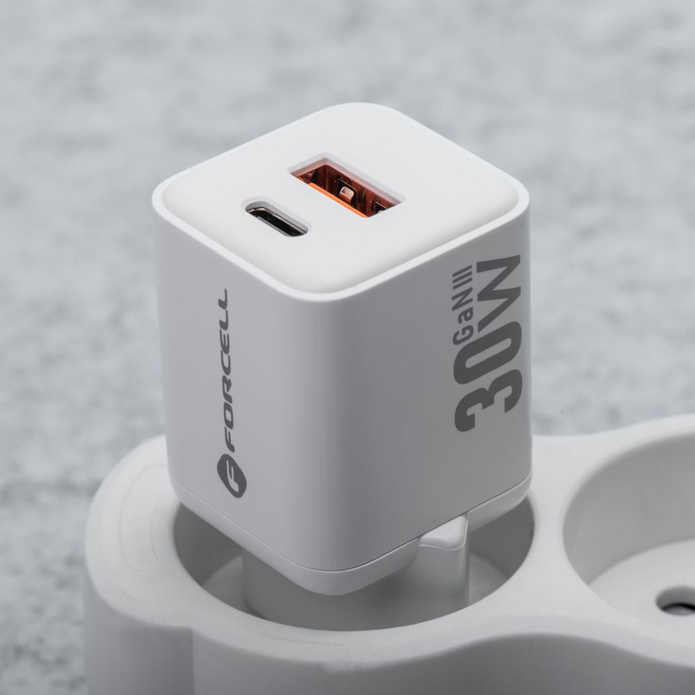  Mini GaN III USB-C + USB-A QC4.0 PD 30W VT-35 Handy-Ladegerät Weiß 0INT