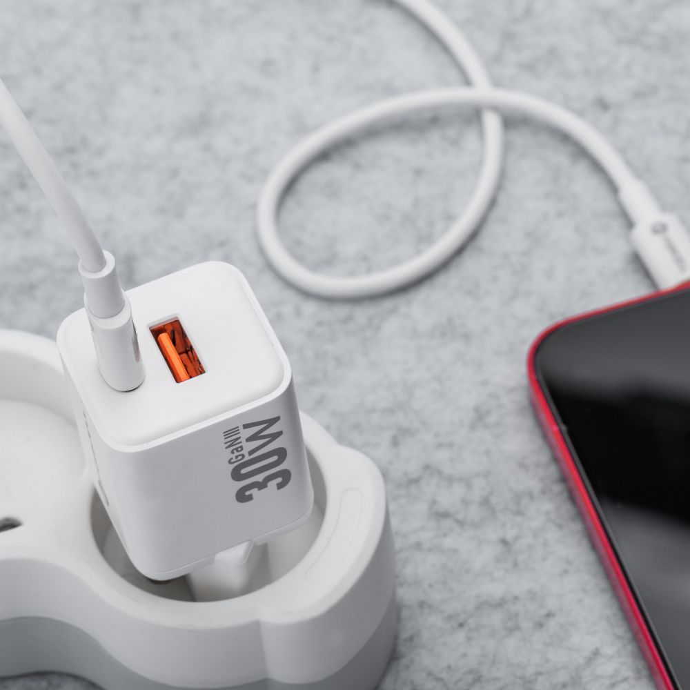  Mini GaN III USB-C + USB-A QC4.0 PD 30W VT-35 Handy-Ladegerät Weiß 0INT