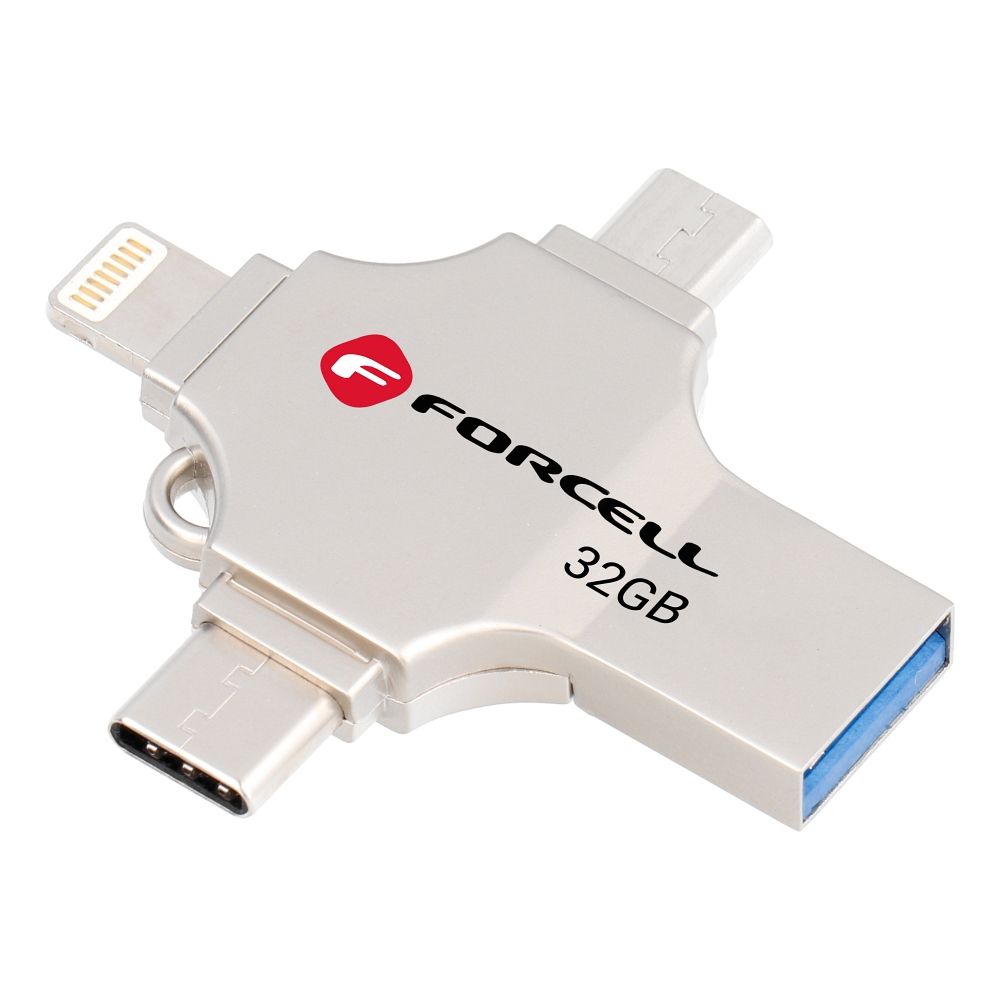 USB-Stick mit USB 3.2 Gen 1 32GB  (USB-A/USB-C/Lightning/Micro-USB)