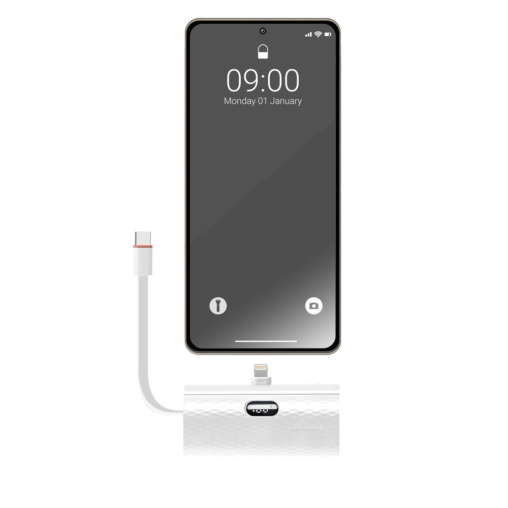 Powerbank Power Plug F5K3 PD 20W 5000 mAh mit integriertem Lightning-Anschluss