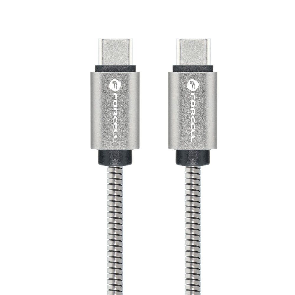 QC4.0 PD 3A 60W USB-C-zu-USB-C-Kabel, 1 m, Metall, C237, silber