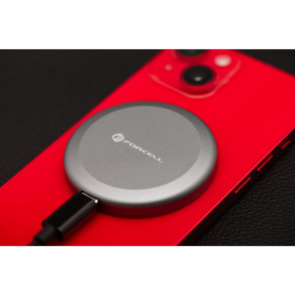 Smart Charge USB-C Qi2 15W MagSafe-kompatibles induktives Ladegerät mit abnehmbarem 1,5 m Kabel, Silber
