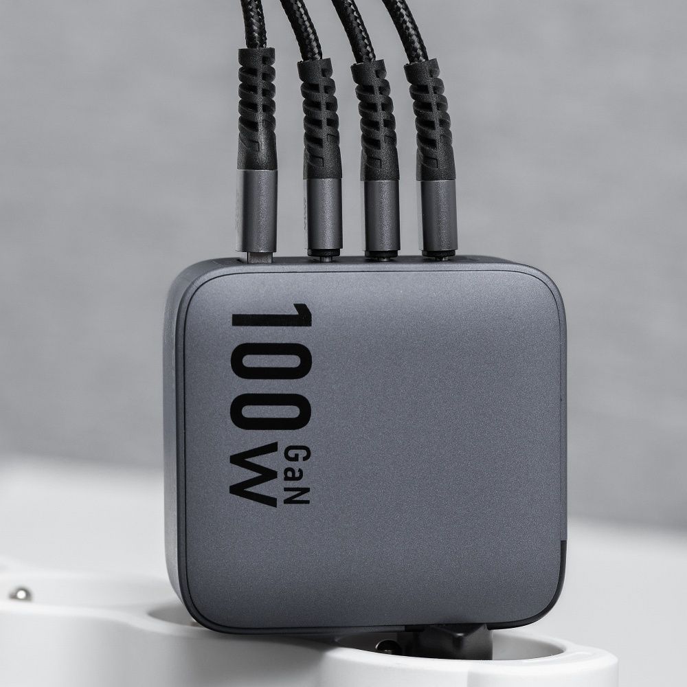 GaN Handy-Ladegerät 3 x USB-C + USB-A QC4.0 PD 5A 100W VT-46 