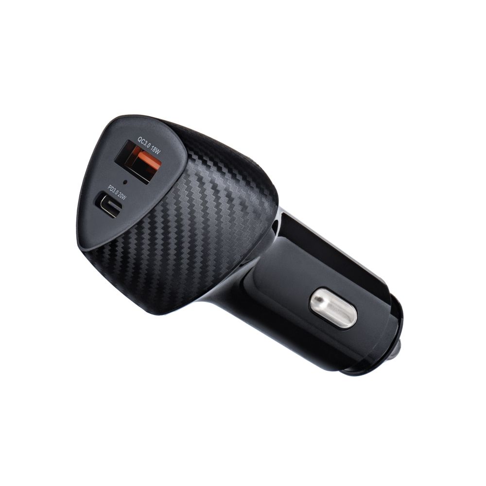 KFZ - Ladegerät Typ C 3.0 PD20W + USB QC3.0 18W 5A CC50-1A1C schwarz (Total 38W)