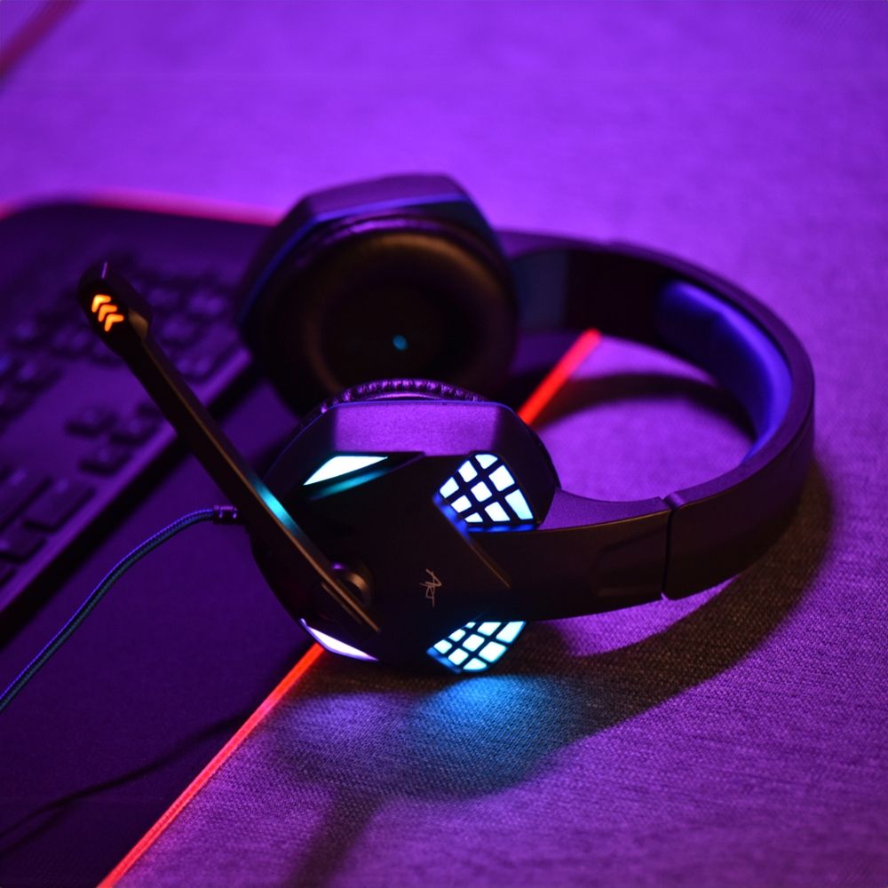 Kabelgebundener On-Ear-Kopfhörer mit 3,5-mm-Klinkenstecker und USB-A-Anschluss, Art Gaming-Kopfhörer mit Mikrofon, Modell G11