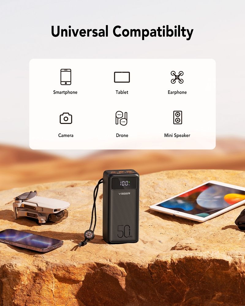 Powerbank Veger Tank Lite (W5001) PD QC3.0 5A 22,5W 50.000 mAh