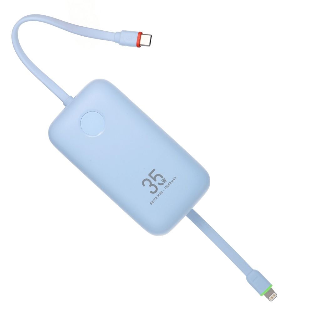 Powerbank Veger K1 (W1188) PD QC3.0 35W 10000 mAh mit integrierten USB-C-/Lightning-Kabeln
