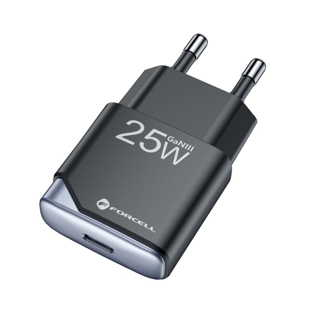 Ultra Slim GaN III USB-C PD QC4.0 3A 25W B125101-E Schwarzes Ladegerät für Mobiltelefone